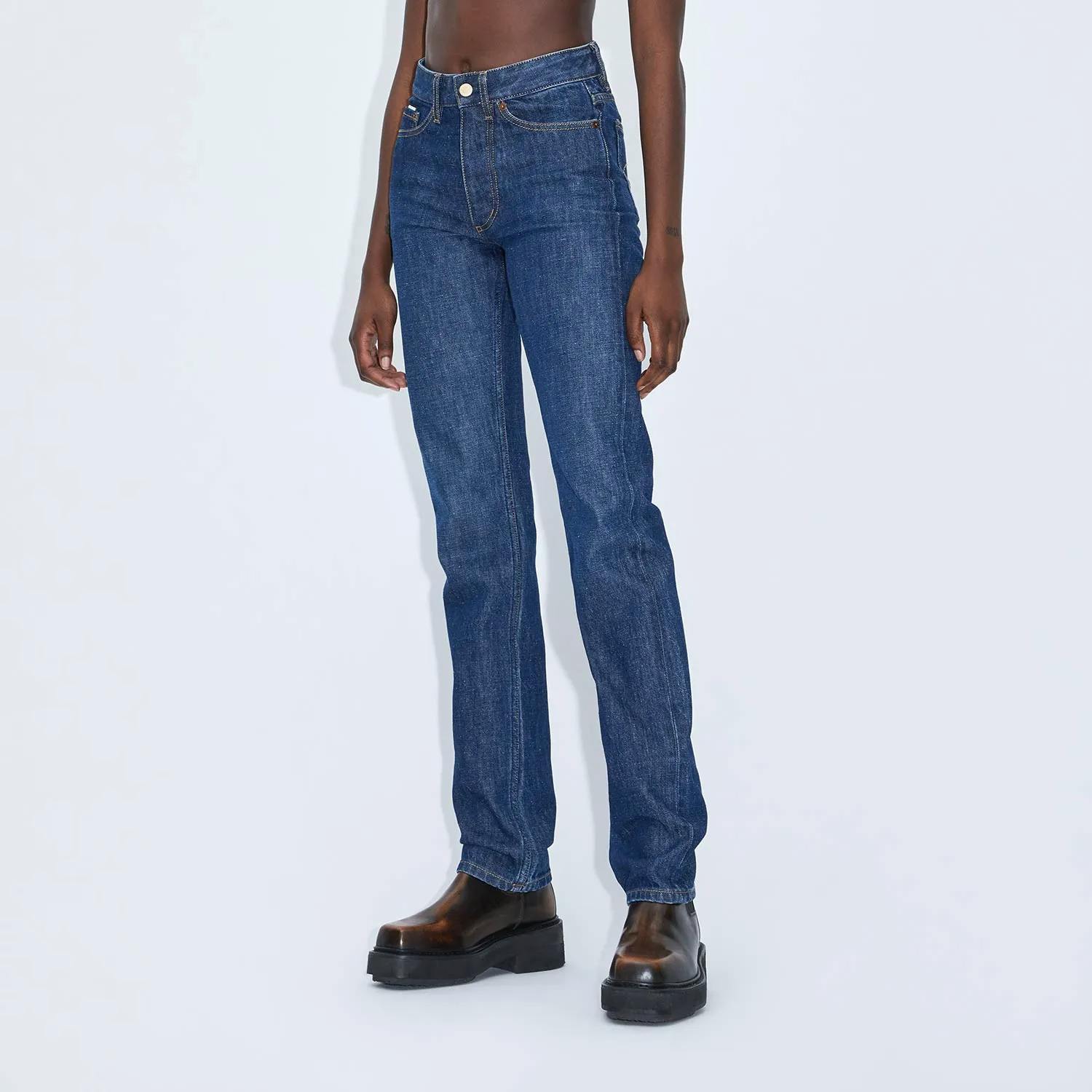  YEOYS Jeans Pantalones rectos para mujer Contraste