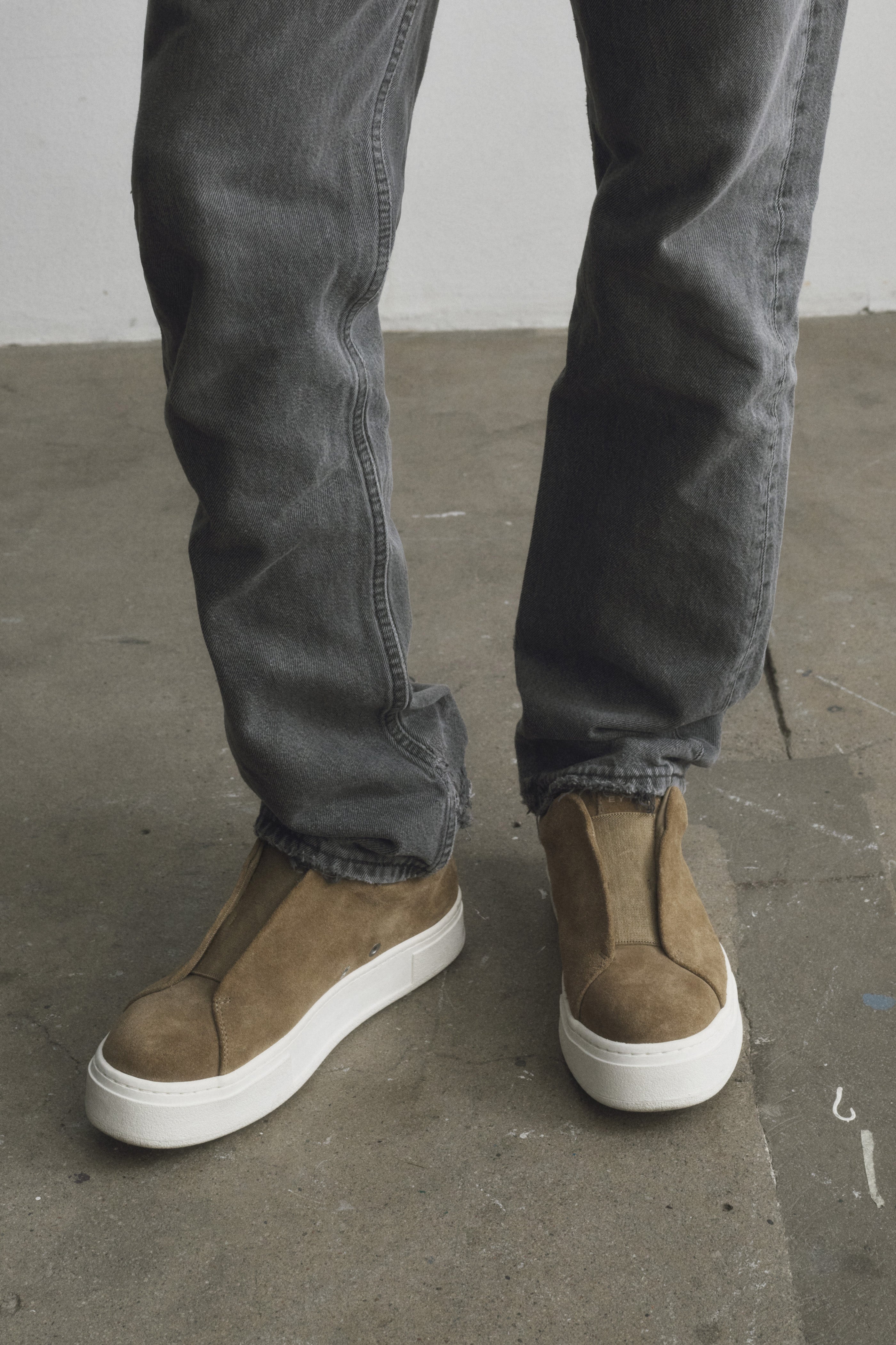 Doja Taupe Suede Slip-On Sneakers | EYTYS