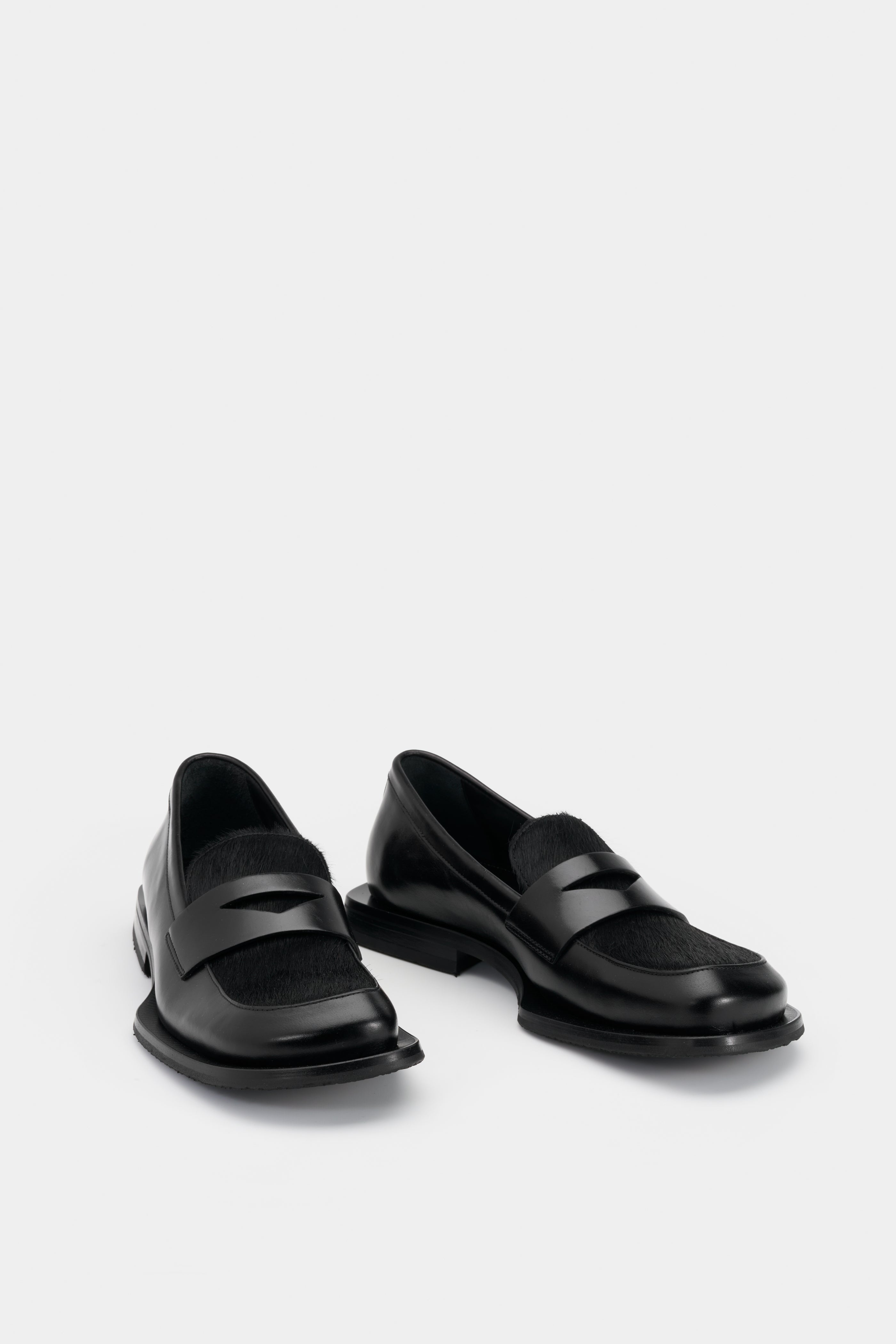 Eytys ローファー EYTYS Savant Calf-Hair Black Leather Loafers