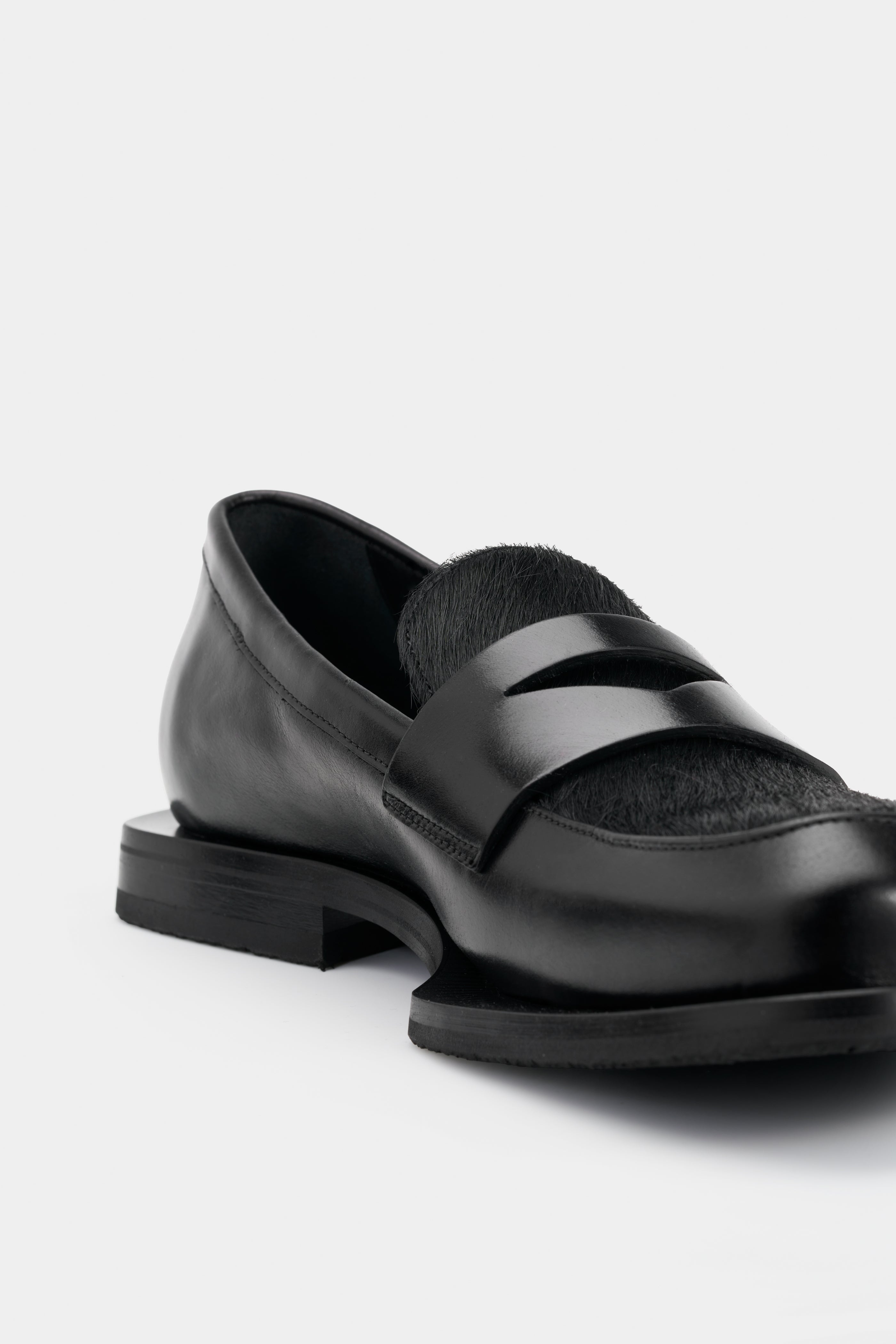 EYTYS Savant Calf-Hair Black Leather Loafers