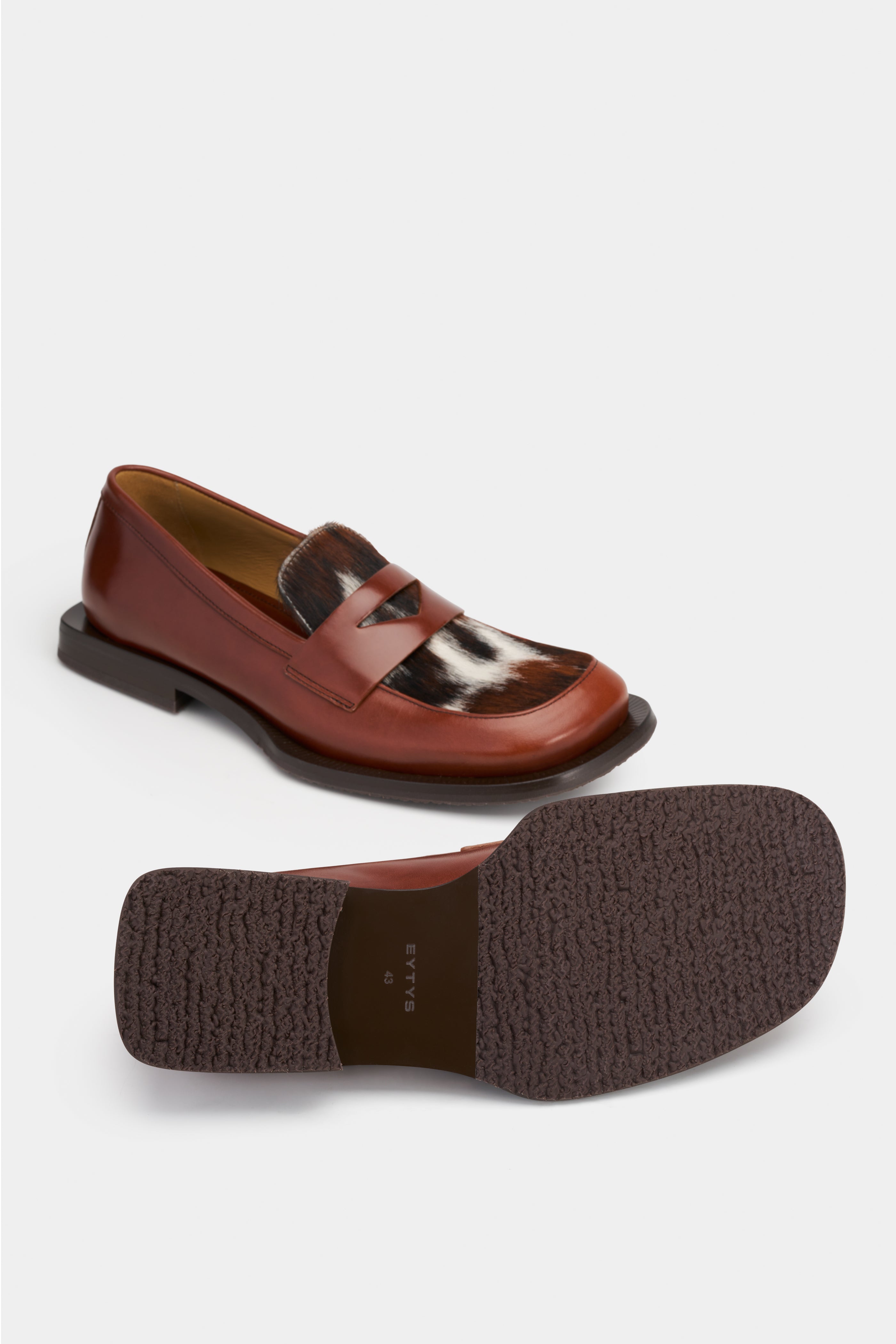 EYTYS Savant Brown Calf-Hair Leather Loafers