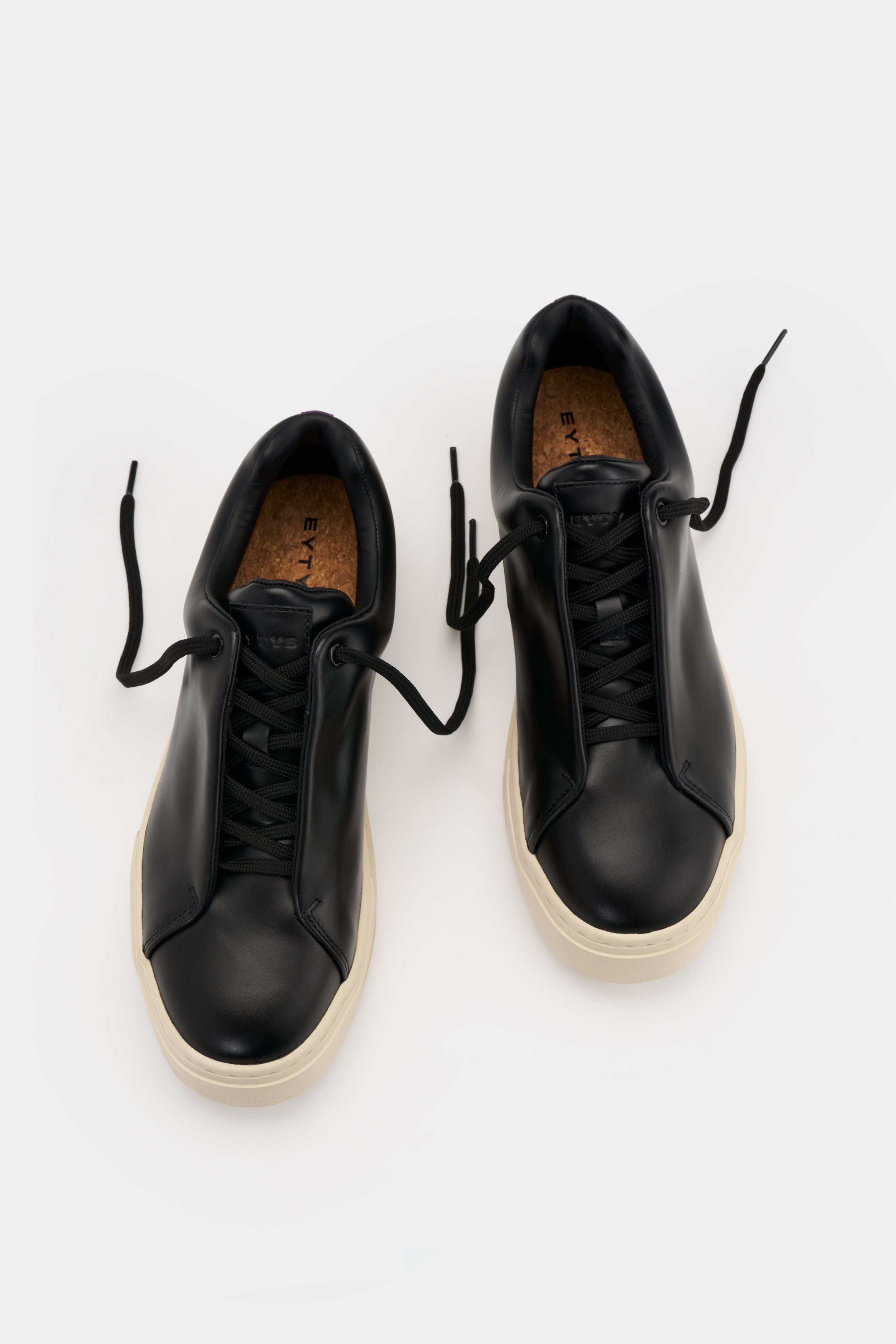 Doja Lace-Up Black Leather Sneakers | EYTYS